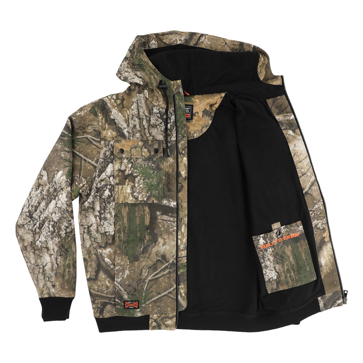BTG Hooded Mens Canvas Work Jacket Realtree APX Camo