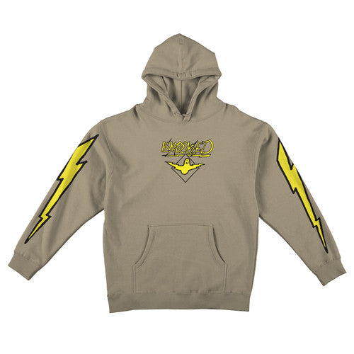 Bird Lightening Sleeve Print Pullover Hoodie Sand