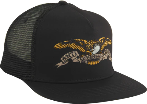 Eagle Emb Adjustable Snapback Trucker Hat Blk OS