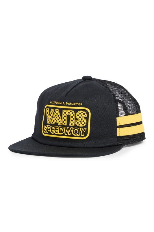 Speedway Adjustable Snapback Trucker Hat Blk/Ylw OS