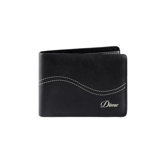 Cursive Bifold Wallet Blk Leather OS