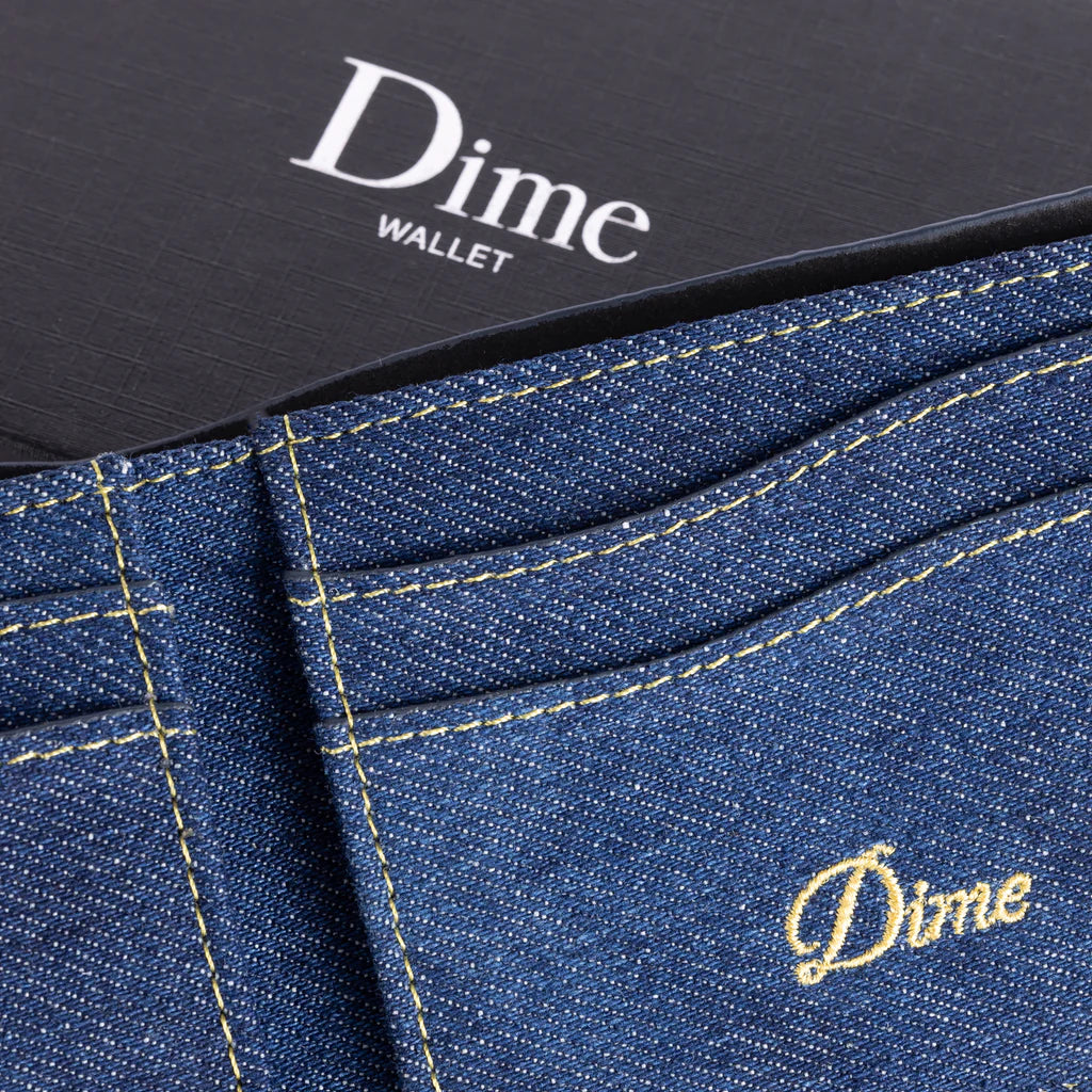 Cursive Bifold Wallet Indigo Denim OS