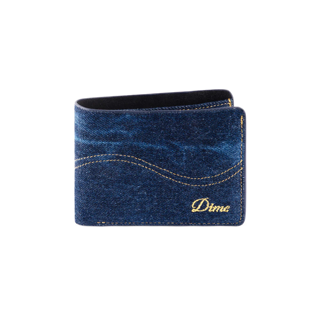 Cursive Bifold Wallet Indigo Denim OS