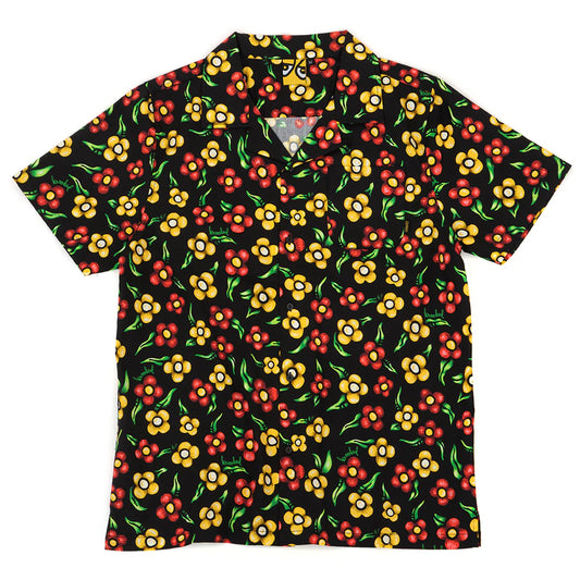 Aloha Flowers S/S Buttondown Shirt Blk/Multi