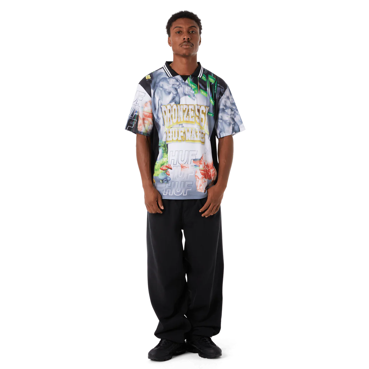 Huf X Bronze56K Glitched Soccer Jersey Multi