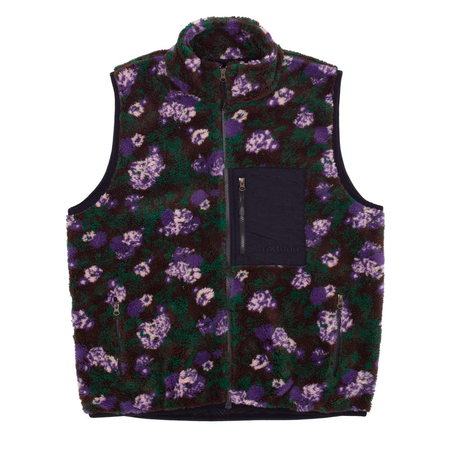 Sherpa Vest Jacket Floral(size options listed)