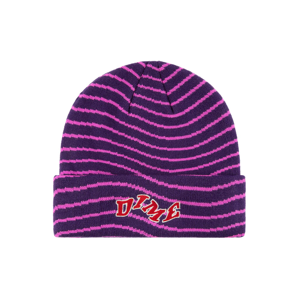 College Wave Cuff Beanie Purp OS