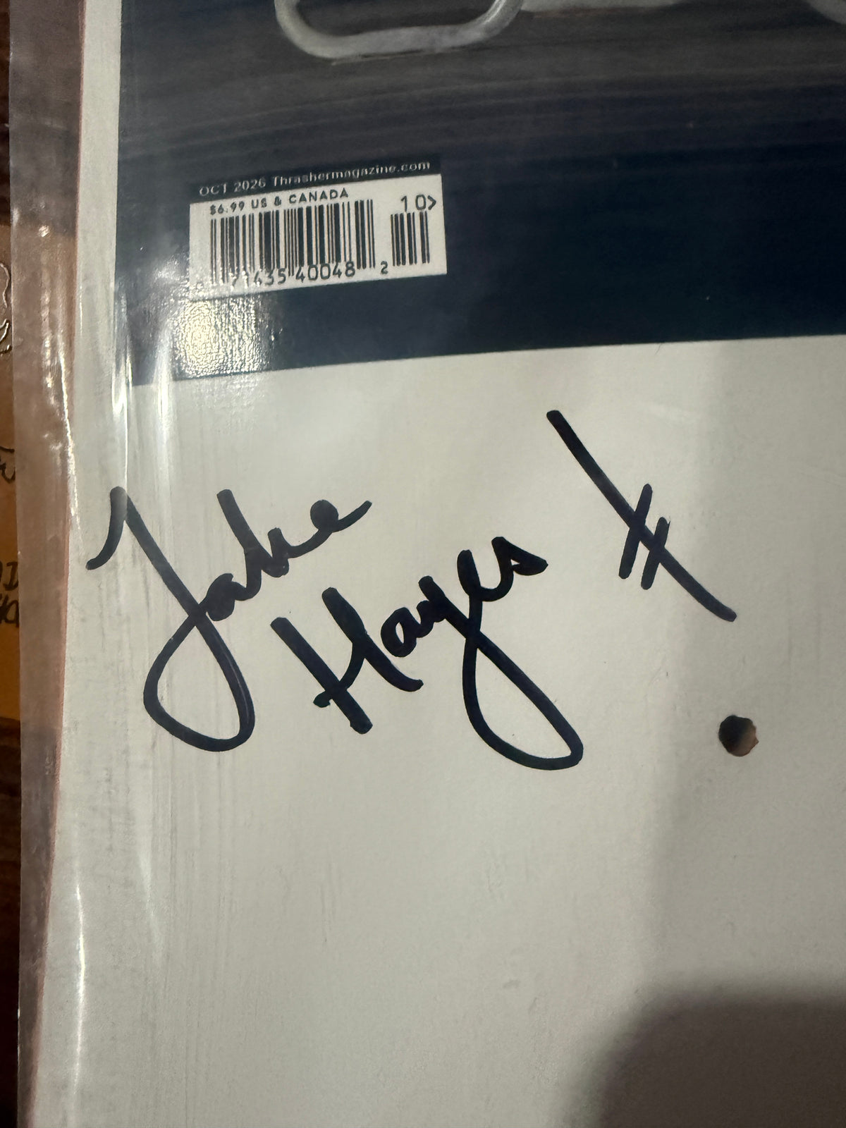 Jake Hayes Thrasher Cover Pro Deck 8.6 X 32 (Signed)