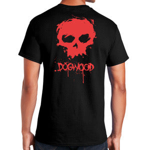 Plug Pocket Single Blood Skull Back S/S Tee Shirt Blk/Red(size options listed)
