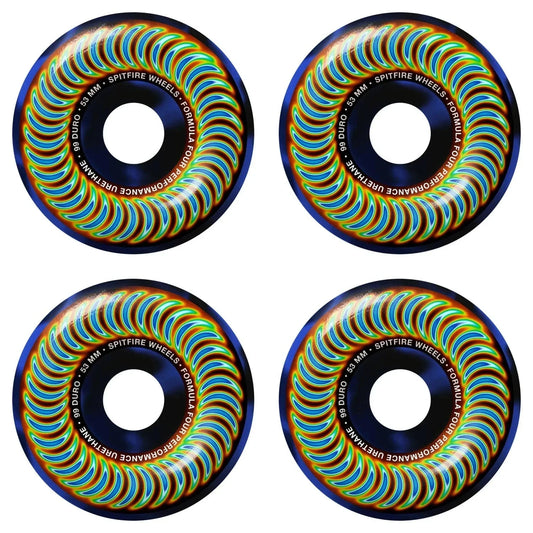 F4 99Du Classic Radioactive Swirl Wheels Blk 53mm