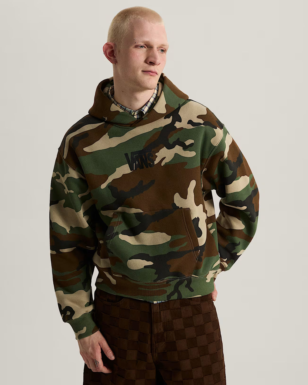 Printed AOP Pullover Hooded Sweatshirt Aluminum Camo