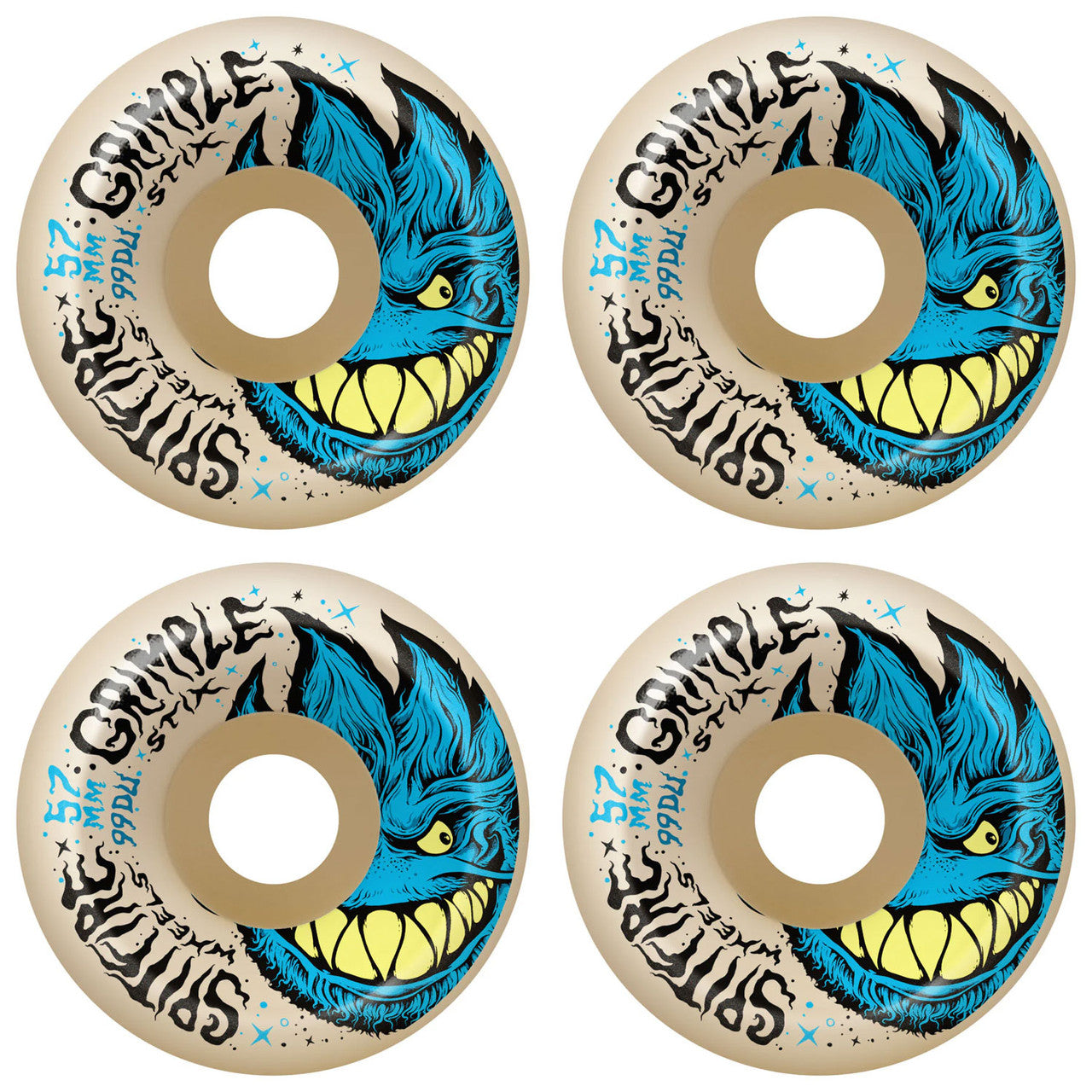 F4 99DU Grimple Head Lock-In Full Wheels 57mm Nat/Blu