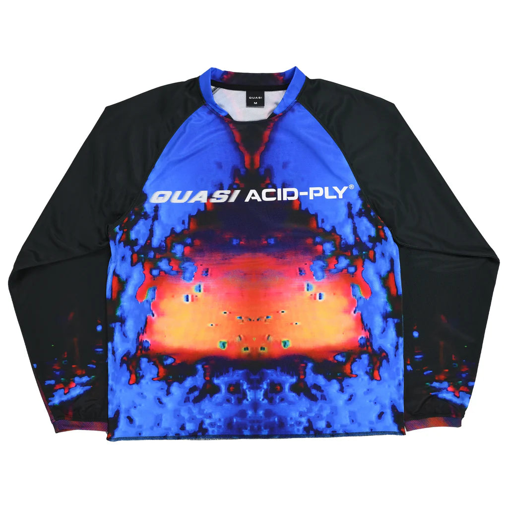 Gasser Moto JerseyRaglanShirt Acid Ply Electric Blu