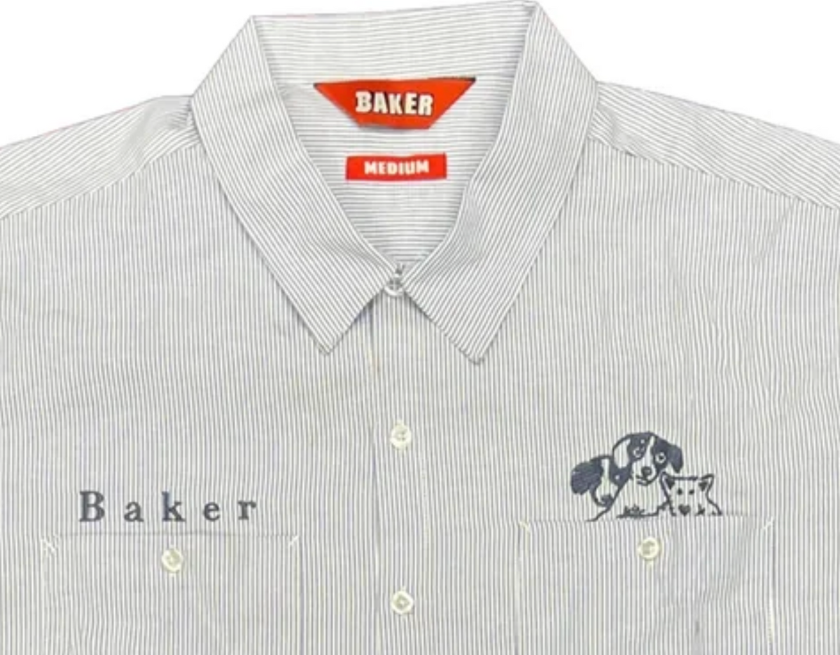 Where My Dogs At s/s Buttondown Work Shirt Pnstrp Blu/Wht