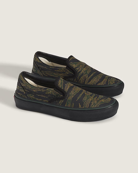 Skate Slip On Shoe Tiger Camo Grn/Blk CANVAS