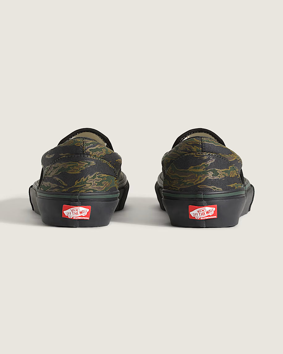 Skate Slip On Shoe Tiger Camo Grn/Blk CANVAS