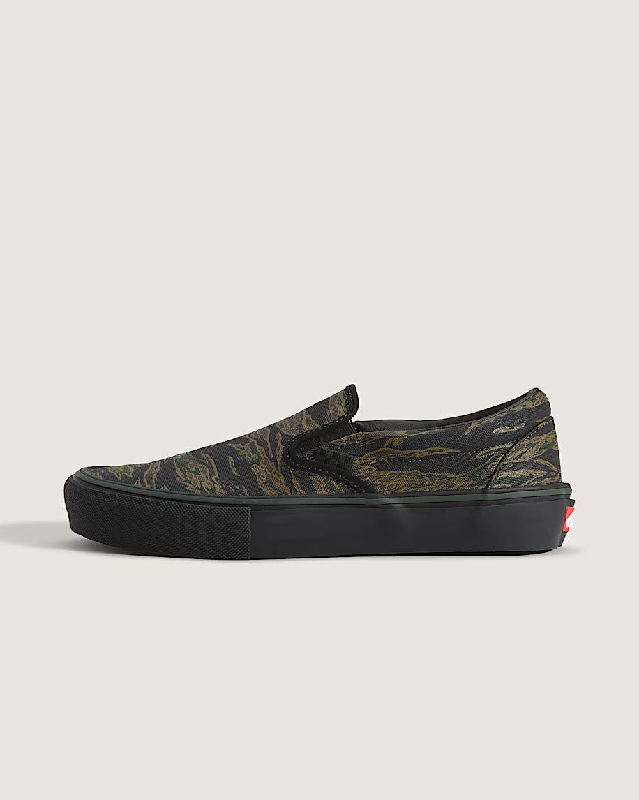 Skate Slip On Shoe Tiger Camo Grn/Blk CANVAS