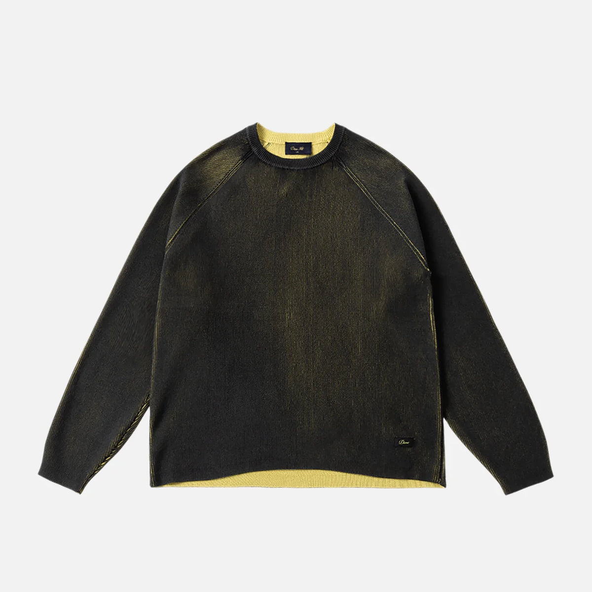printed Rib Crewneck Sweater Blk/Ylw