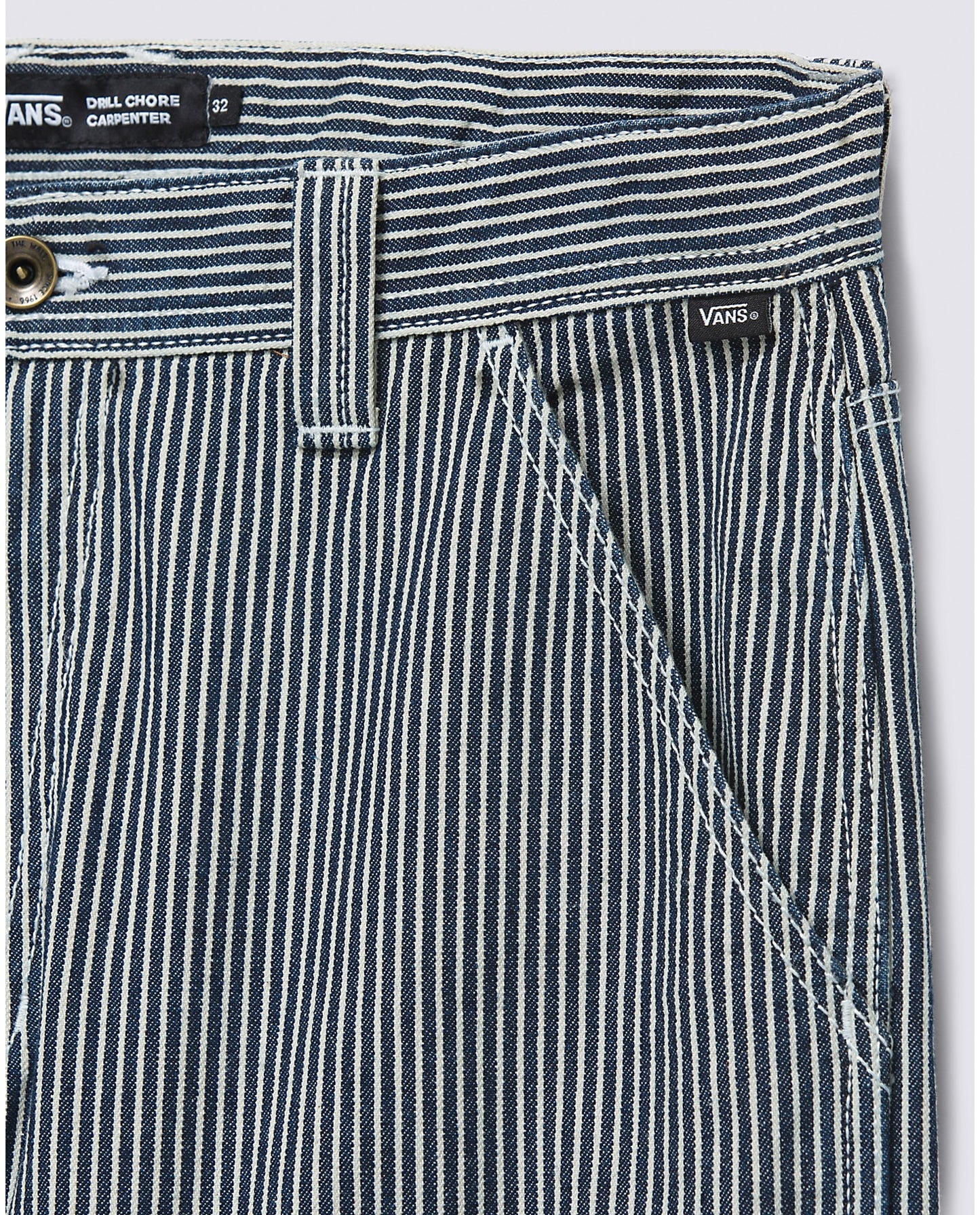 Drill Chore Loose Tapered Carpenter Hickory Stripe Pants Indigo(size options listed)