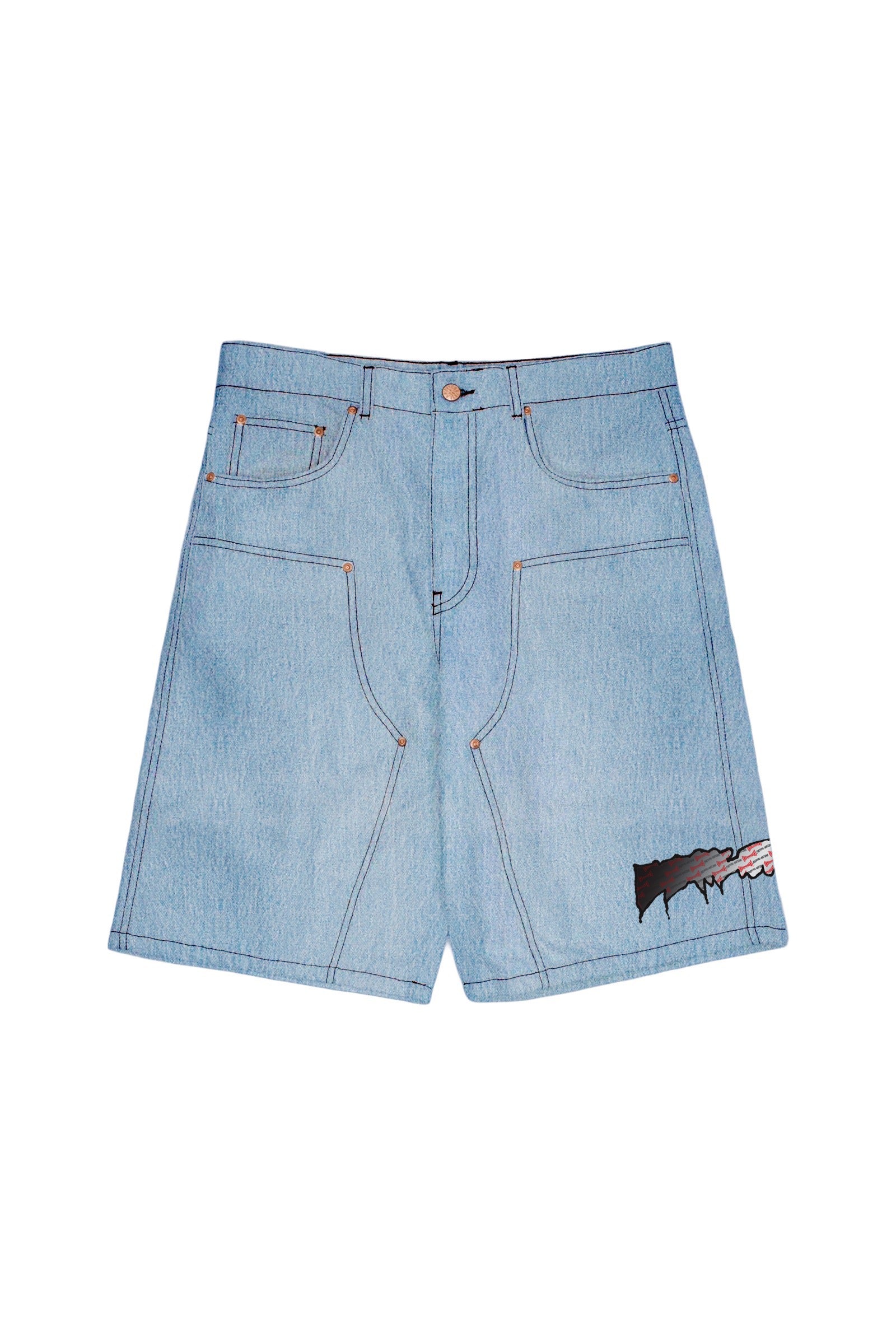 FA X Indy Double Knee Denim Shorts Lt. Indigo – Dogwood Skate Shop