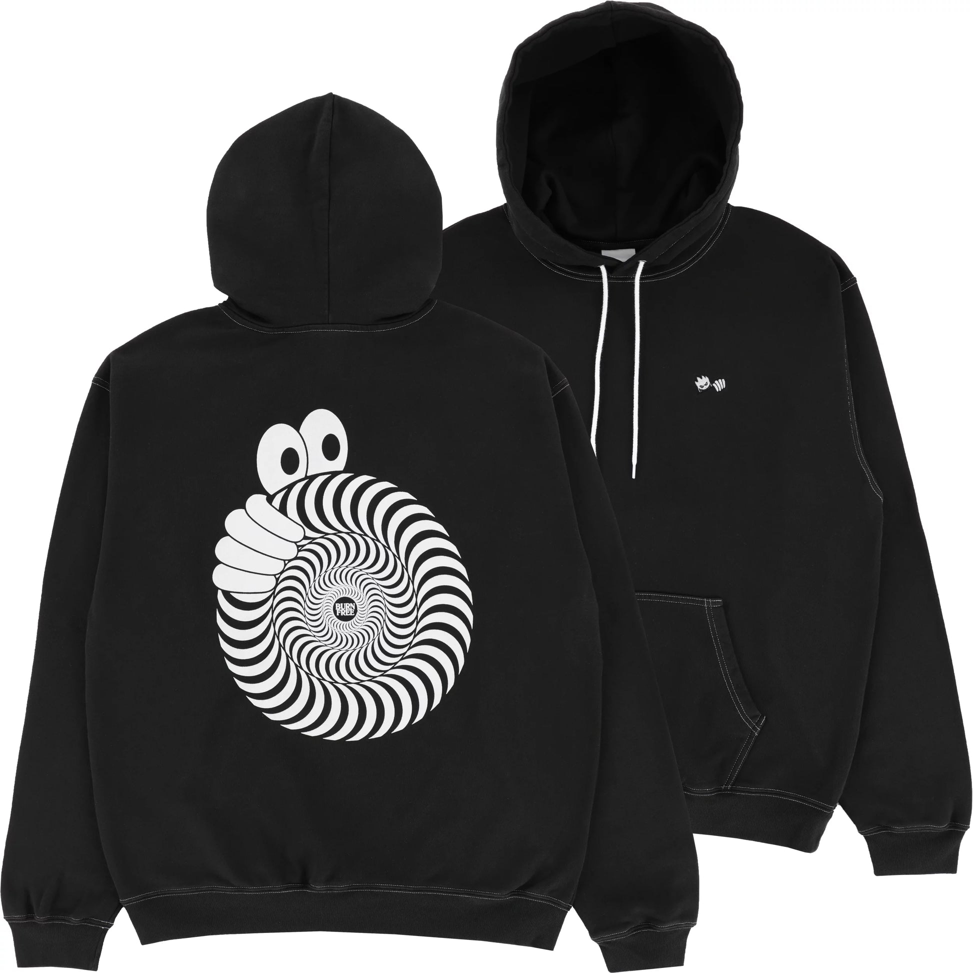 Last Resort X Spitfire Swirl Hoodie Washed Blk size options listed