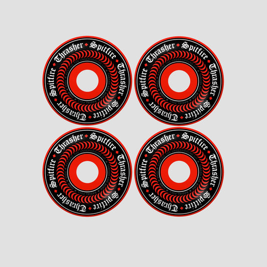 F4 99du Thrasher Oath Wheels Radial Full 58mm Red/Blk
