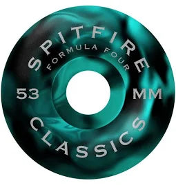 F4 99a Floral Classic Swirl Wheels Blk/Teal 53mm