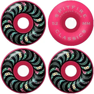 F4 99a Floral Classic Wheels Pnk 52mm