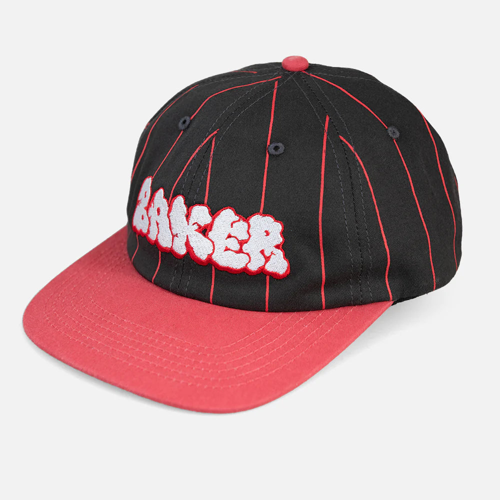 Bubble Pin Adjustable Snapback Hat Blk/Red OS