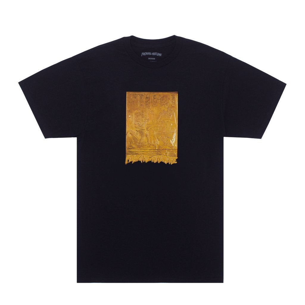 Gold Hieroglyphic S/S Tee Shirt Blk (size options listed)