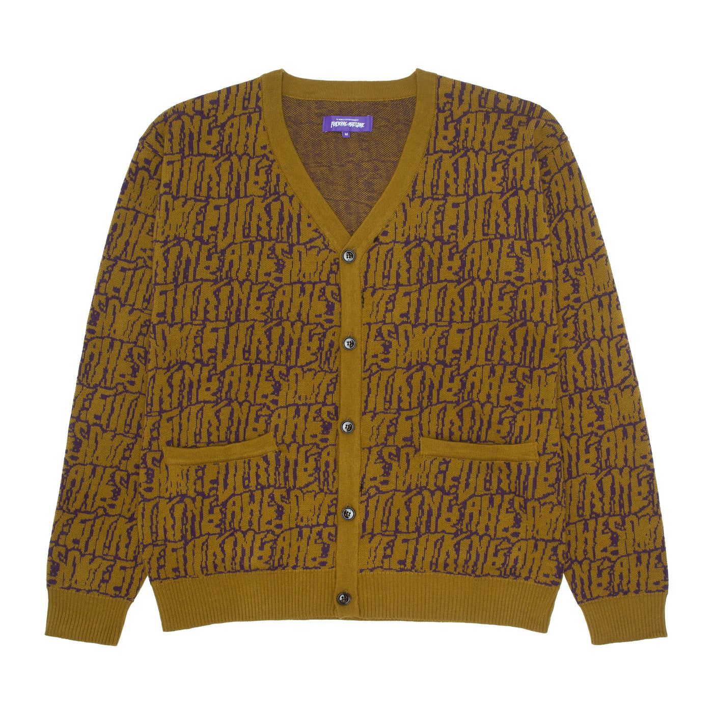Stretched Stamp Logo Cardigan SwATER OLV/NVY (SIZE OPTIONS LISTED