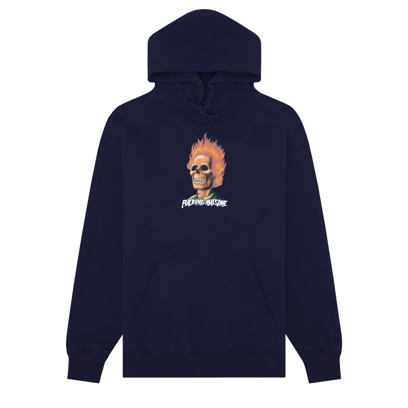 Flame Skull Hoodie Nvy(size options listed)