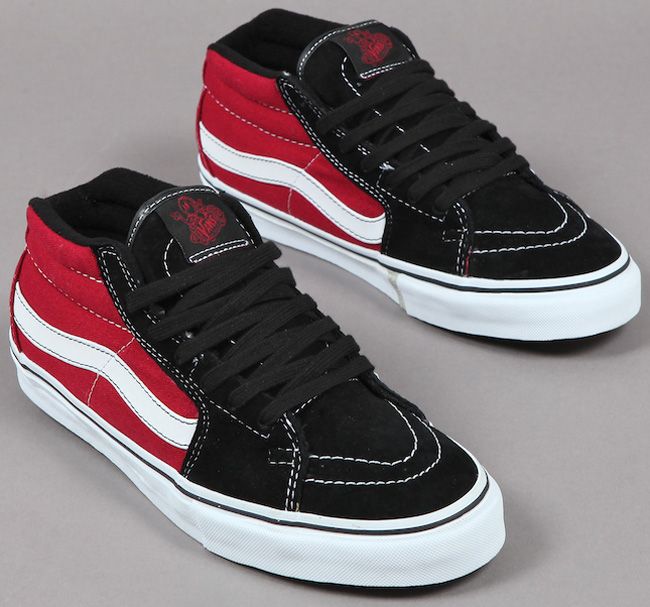 Skate Grosso Mid Shoe Blk/Red (size options listed)