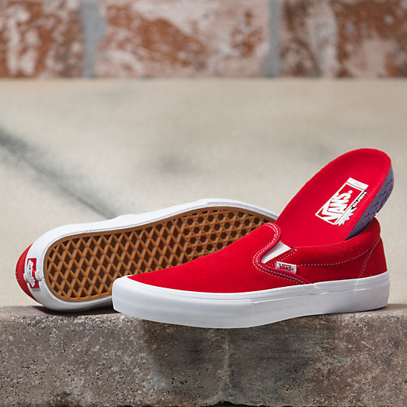 Red van store slip ons