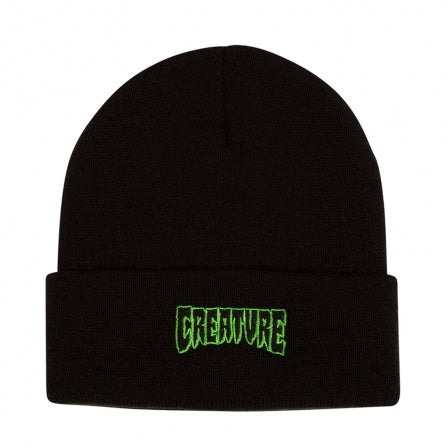 Logo Outline Beanie Long Shoreman Hat Blk OS