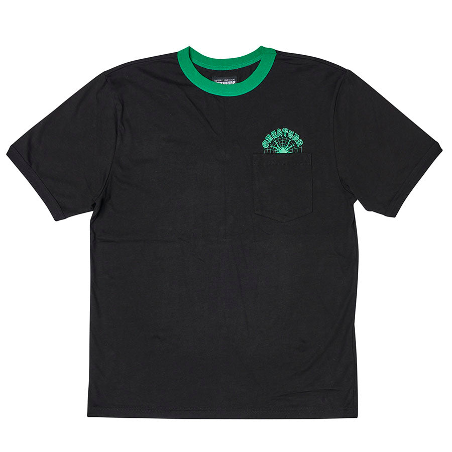 Web Ringer S/S Tee Shirt Blk (size options listed)