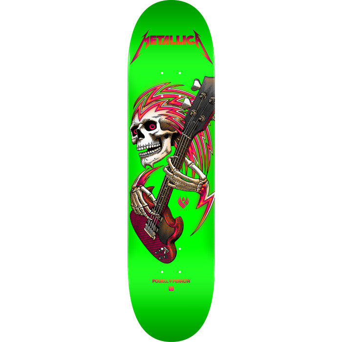 Powell Peralta Metallica Collab Flight Deck K21 #246 Lime Green  9.0 X 32.08 X 32.95