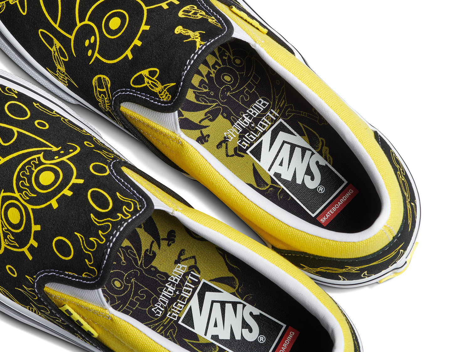 Skate Slip On Spongebob X Mike Gigliotti Shoe Blk/Ylw/Wht (size options listed)
