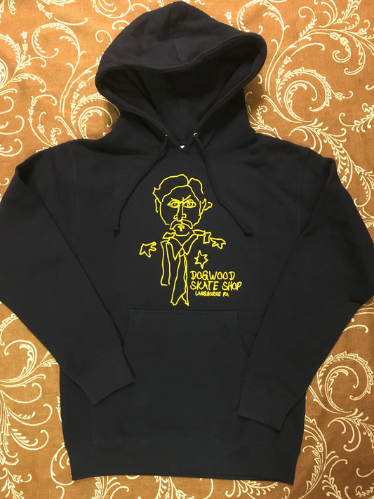 Gonz Sketch X Dogwood Pullover Hoodie Nvy/Ylw (size options listed)