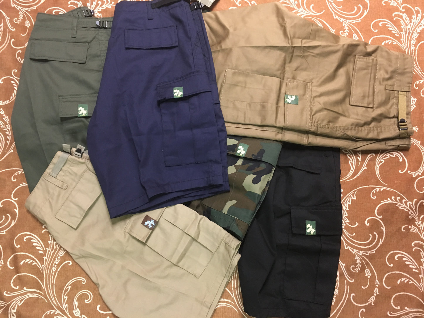 Flowers BDU Cargo Shorts (size & color options listed)
