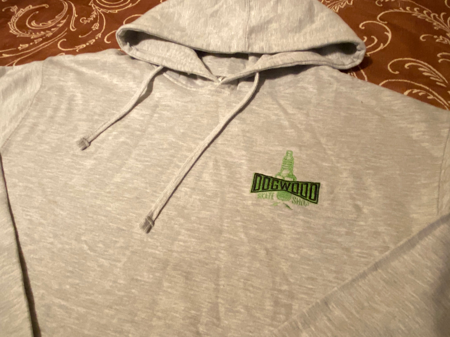 Plug Embroidered Pullover Hoodie Gry/Grn (size options listed)