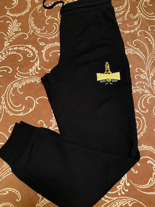Plug Emb Midweight Fleece Pants Blk (size options listed)