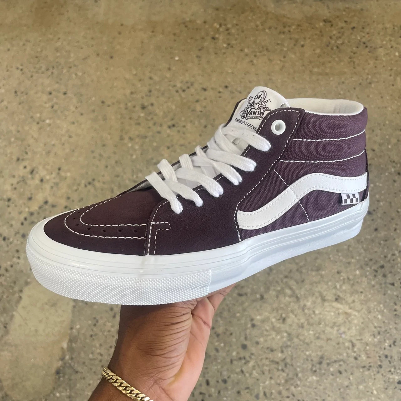 Skate Grosso Mid Pro Shoe Wrapped Wine CANVAS size options