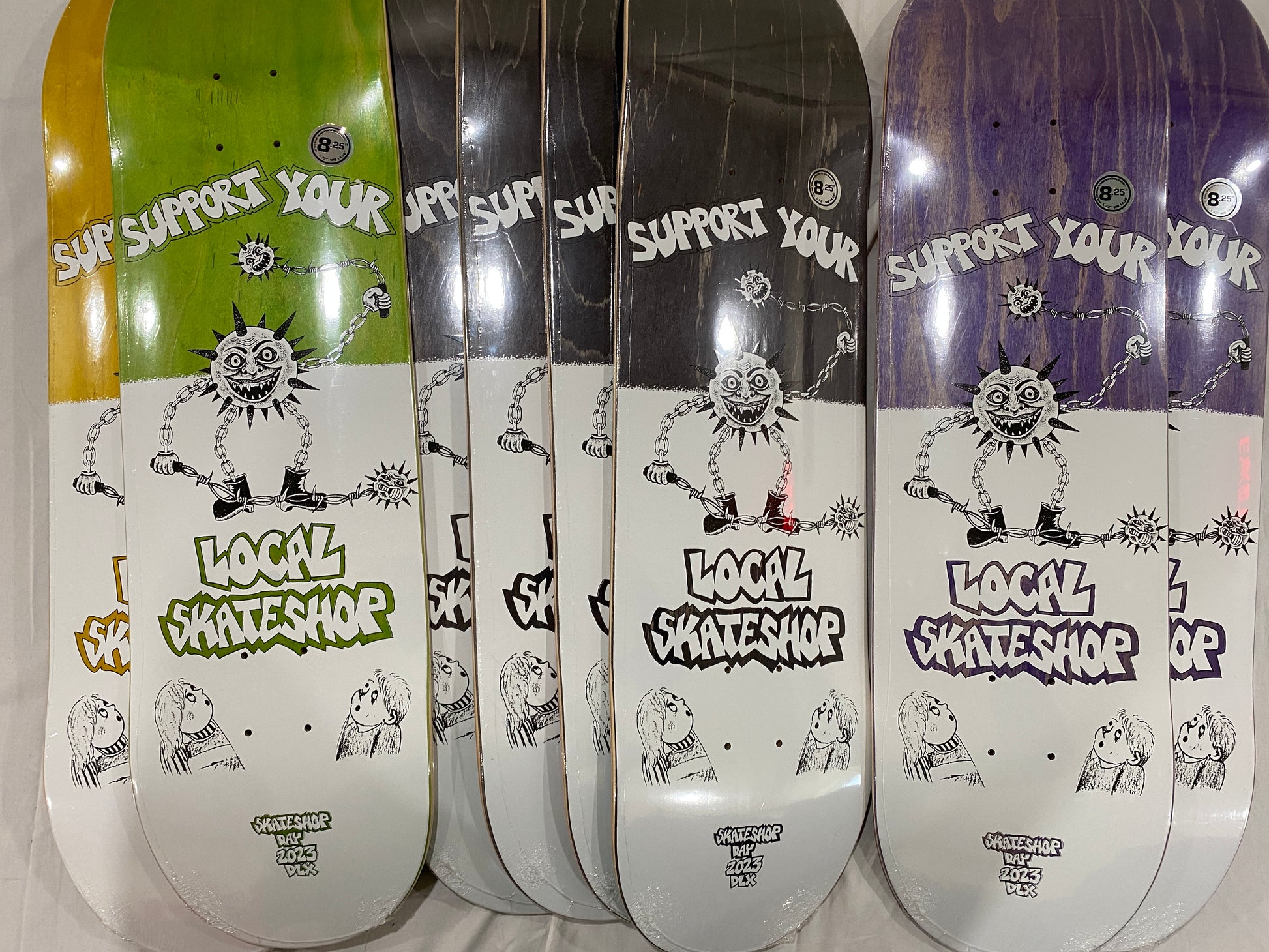 Deluxe Support Your Local Skateshop Skateboard Deck 8.06 - Blue/Green