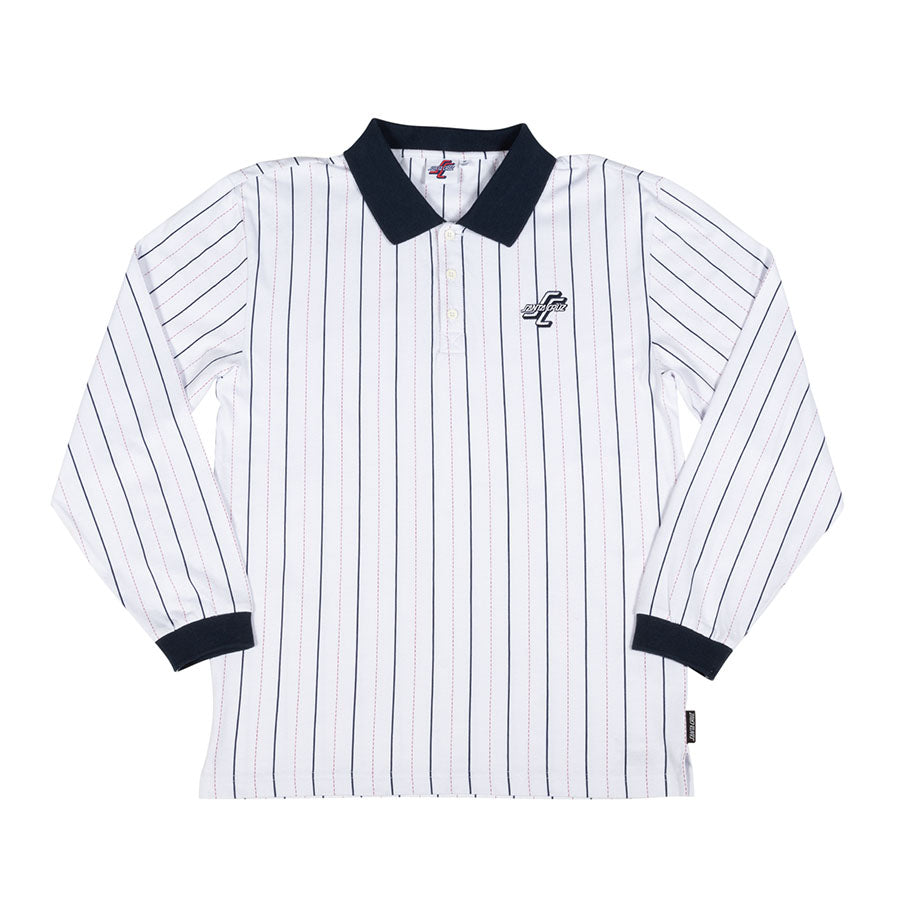 OGSC L/S Polo Top Shirt Wht Stripe (size options listed)