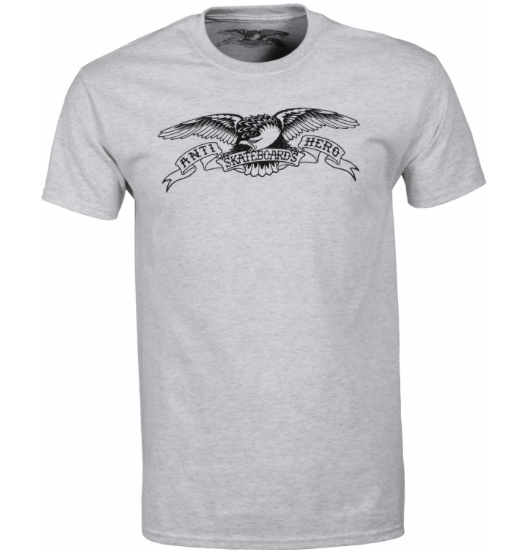 Basic Eagle S/S Tee Shirt Ash Hthr/Blk (size options listed)
