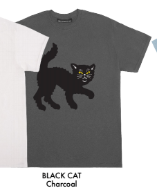Black Cat S/S Tee Shirt Charcoal (size options listed)