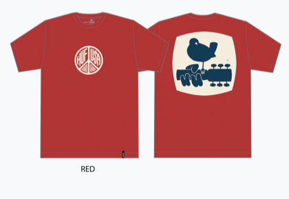 Woodstock Staff S/S Tee Shirt Red (size options listed)