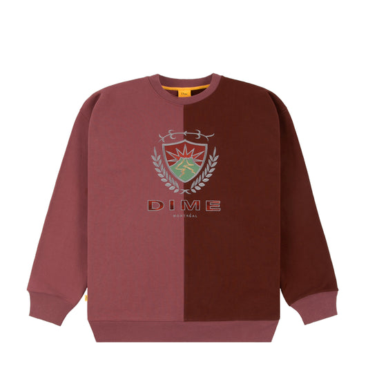 Split Crest Crewneck SweatshirtMaroon(size options listed)