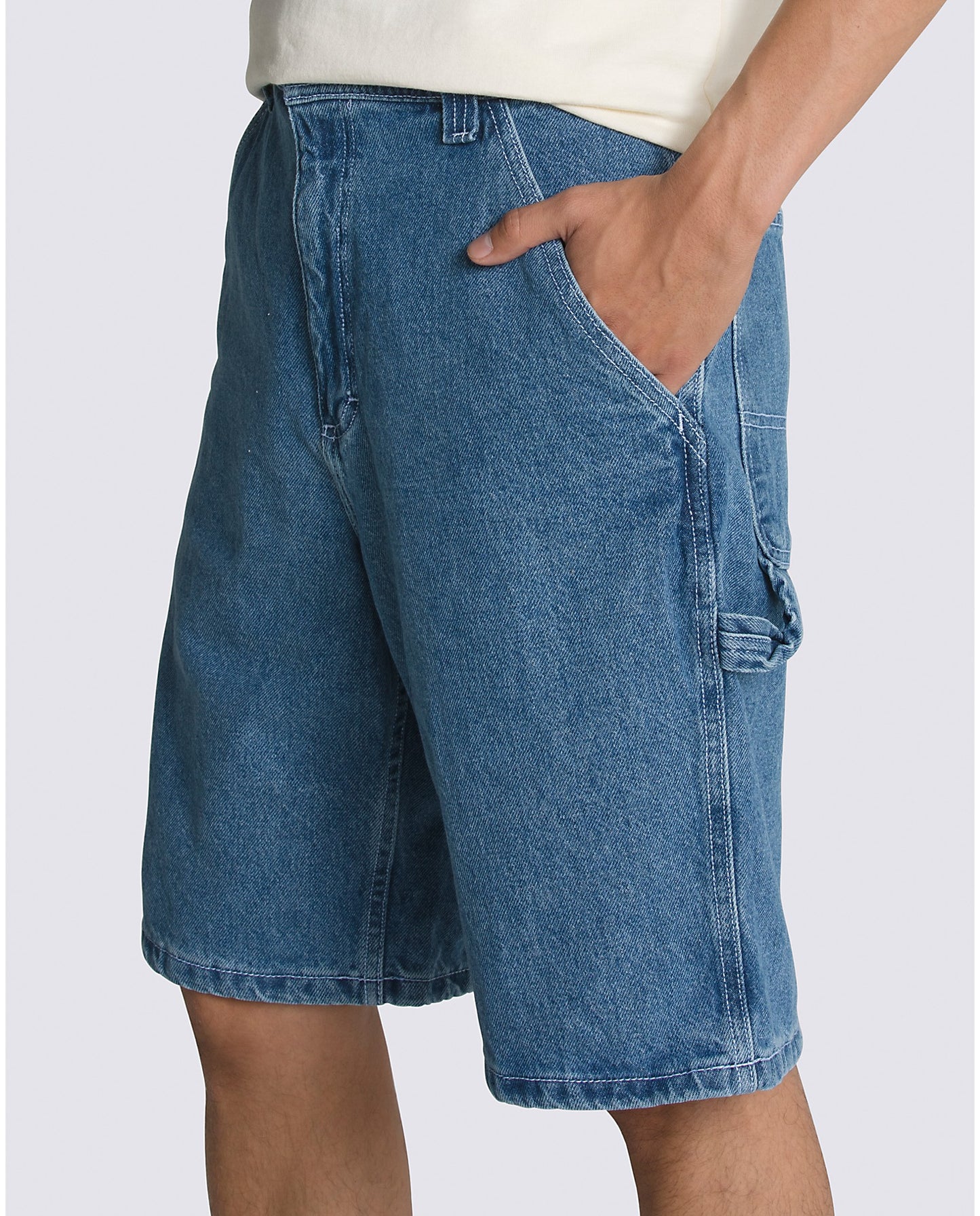 Drill Chore Loose Denim Shorts Stone Wash(size options listed)